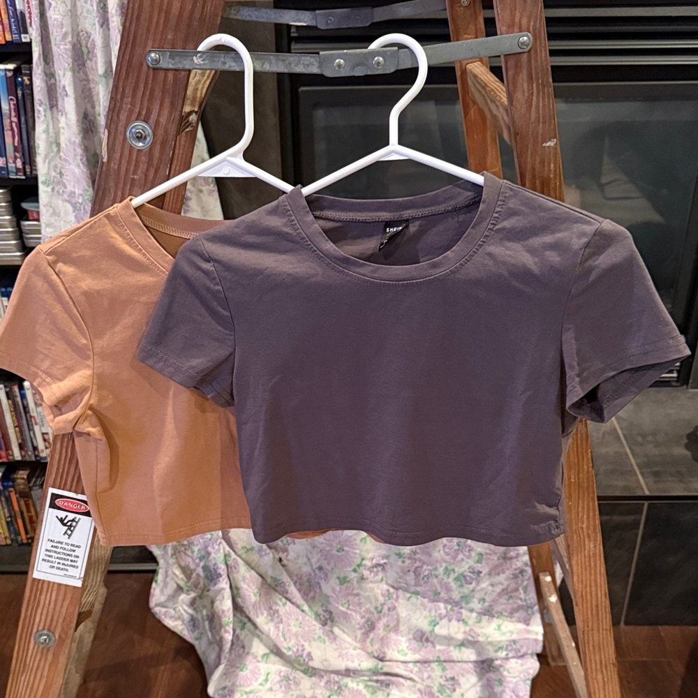Two Shein Cropped T-Shirts